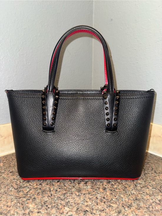 Christian Louboutin Handbags - Christian Louboutin Black spike Cabata Mini Grained Leather tote 💎pristine